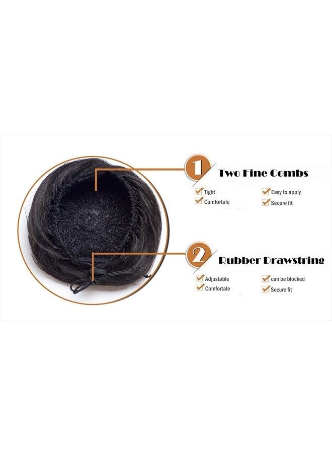 OneDor Synthetic Fiber Hair Extension Chignon Donut Bun Wig Hairpiece (4# - Dark Brown)  - Image 4