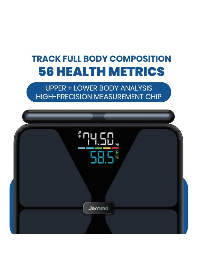 جيروما ميزان جيروما FitPro+ الذكي مع مقبض قابل للسحب | ميزان ذكي بـ8 أقطاب لقياس الدهون والوزن | ميزان حمام رقمي للجسم، مؤشر كتلة الجسم، الدهون والعضلات، مزامنة تطبيق بلوتوث - Image 2