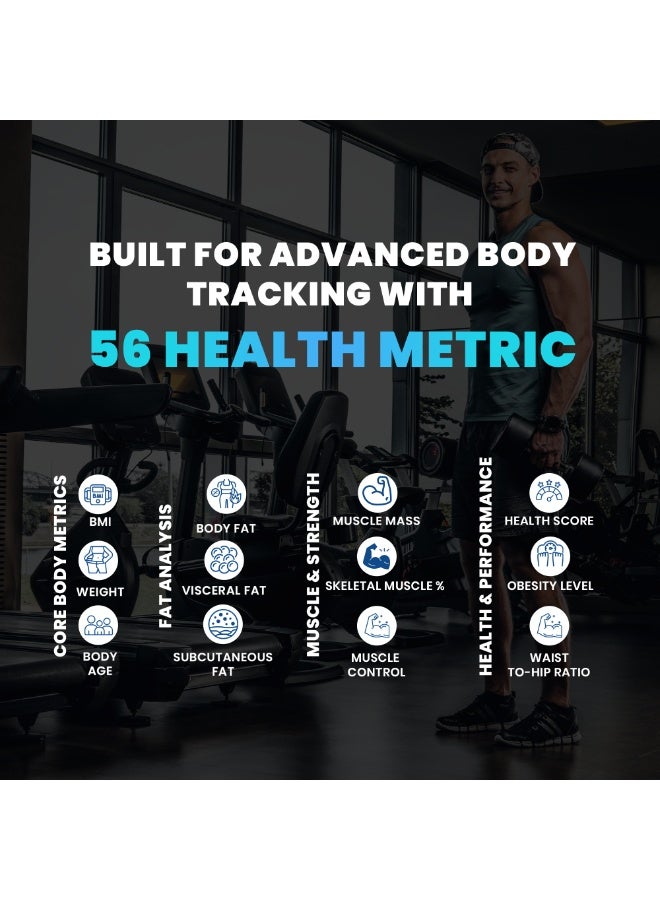 جيروما ميزان جيروما FitPro+ الذكي مع مقبض قابل للسحب | ميزان ذكي بـ8 أقطاب لقياس الدهون والوزن | ميزان حمام رقمي للجسم، مؤشر كتلة الجسم، الدهون والعضلات، مزامنة تطبيق بلوتوث - Image 4