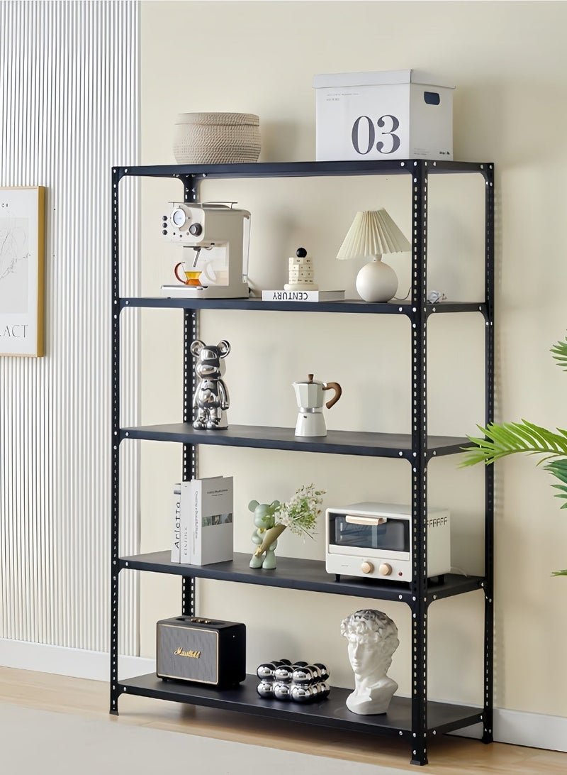 5-Tier Heavy Duty Iron Storage Rack – Metal Shelving Unit for Garage, Kitchen & Office, 90×30×180cm - Image 2