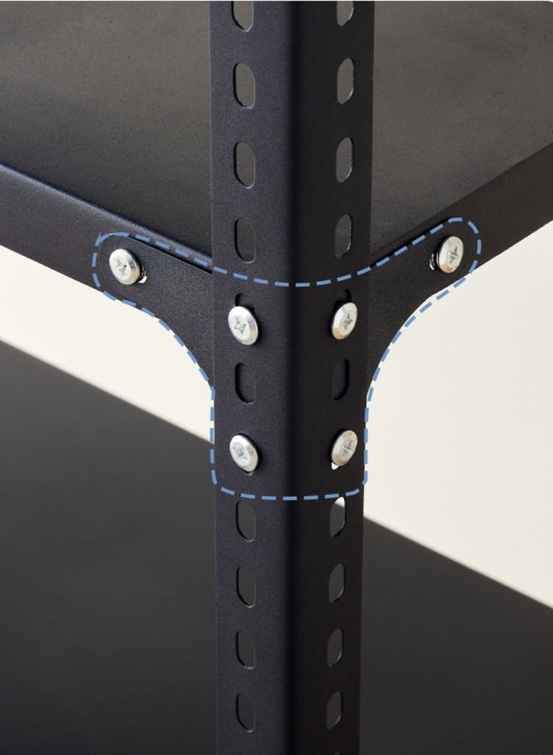 رف تخزين حديدي متين من 5 طبقات - وحدة رفوف معدنية للمرآب والمطبخ والمكتب، 90×30×180 سم - Image 5