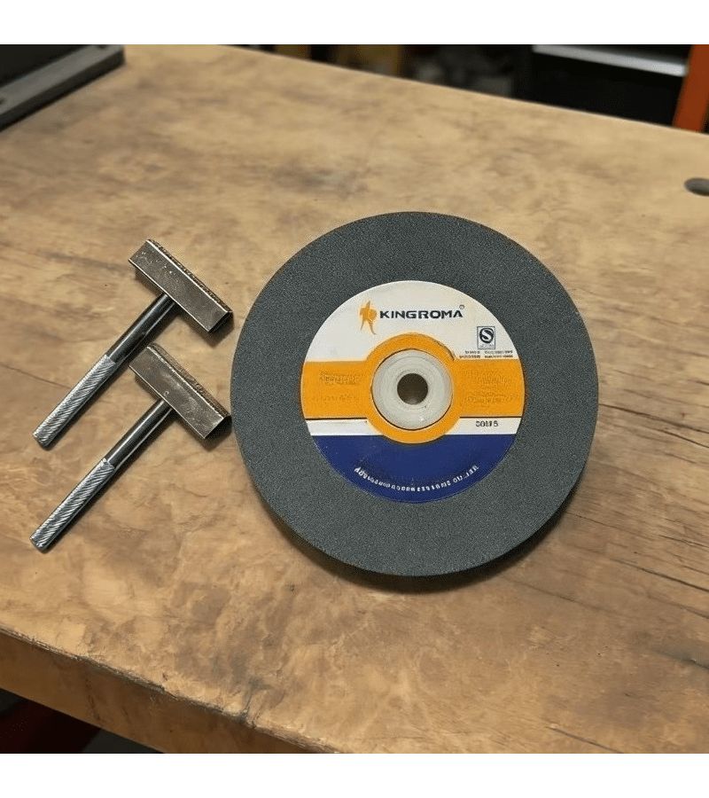 6 Inch 60 Grit White Oxide Bench Grinding Wheel With 2 Pcs Diamond Wheel Dresser For Sharpening Blades Chisel Drill Bits 1 Inch Thick 1 2 Inch Arbor - Image 1