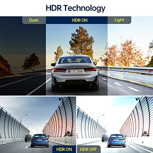 LAMTTO Dual Dash Cam Front and Inside 1080P Dash Camera for Cars IR Night Vision Car Camera for Taxi Accident Lock Parking Monitor 2 Mounting Options 64GB SD Card - Image 4