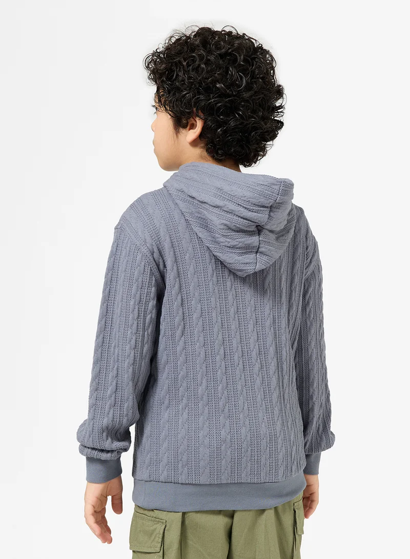 H&M Cable-knit look hoodie