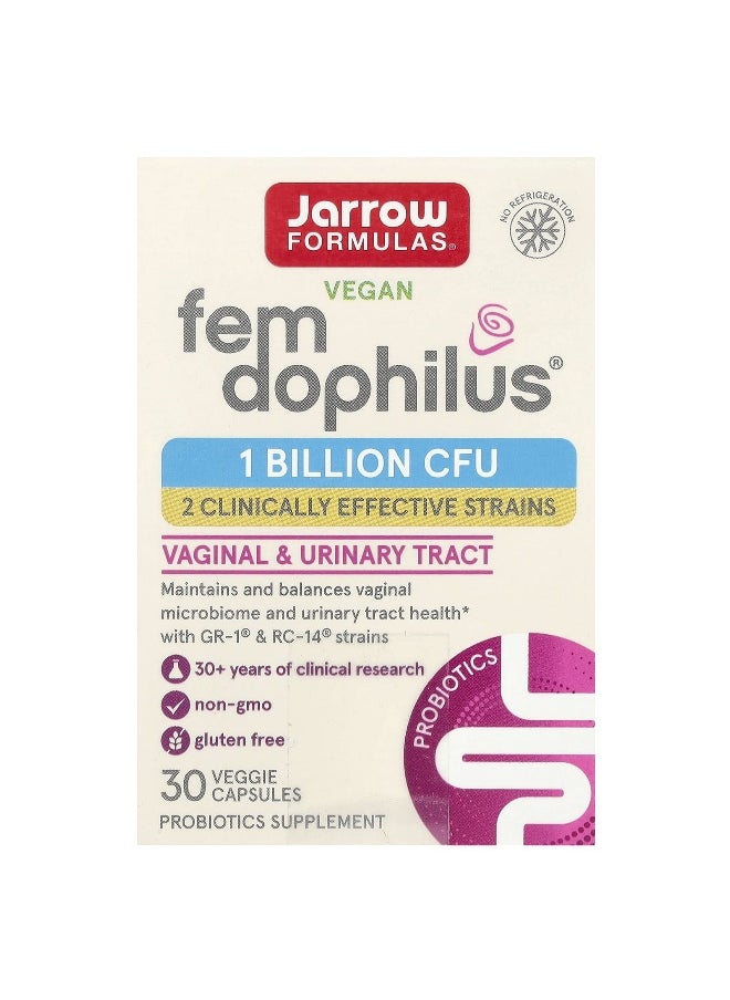 jarrow formulas Jarrow Formulas, Vegan Fem Dophilus®, 1 Billion CFU, 30 Veggie Capsules  - Image 1