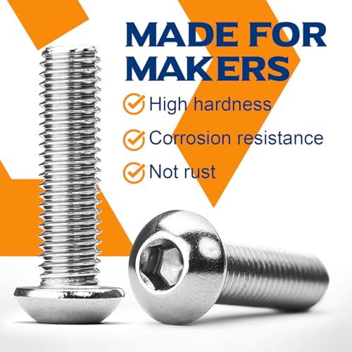 KONGKI 10 PCS 1/4-20 x 1 Button Head Socket Cap Screws, 304 Stainless Steel 18-8, Allen Hex Drive, Full Thread (with Hex Spanner) - Image 4