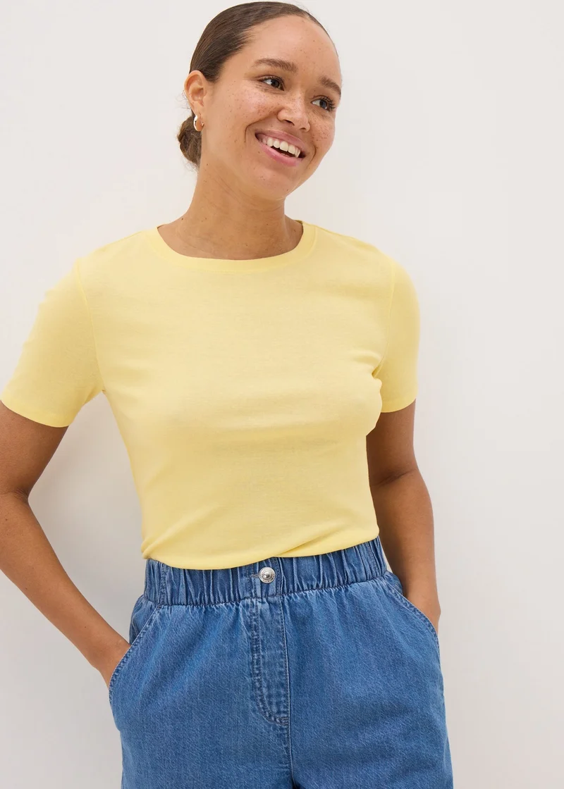 Matalan Yellow Fitted Cotton T-Shirt