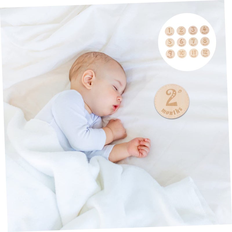Wooden Milestone Cards Set 12pcs for Newborn Photos Month Memory Keepsake - Image 4