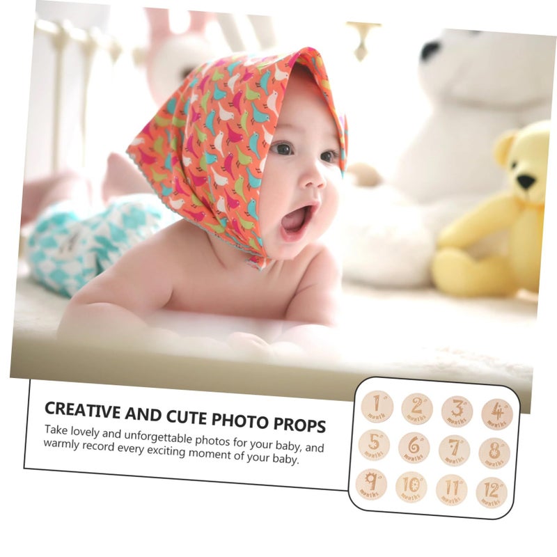 Wooden Milestone Cards Set 12pcs for Newborn Photos Month Memory Keepsake - Image 3