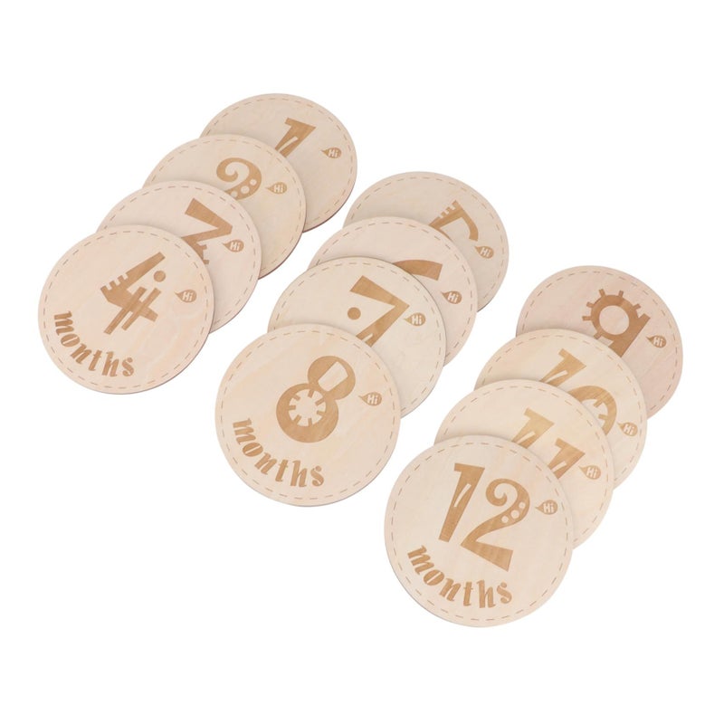 Wooden Milestone Cards Set 12pcs for Newborn Photos Month Memory Keepsake - Image 2