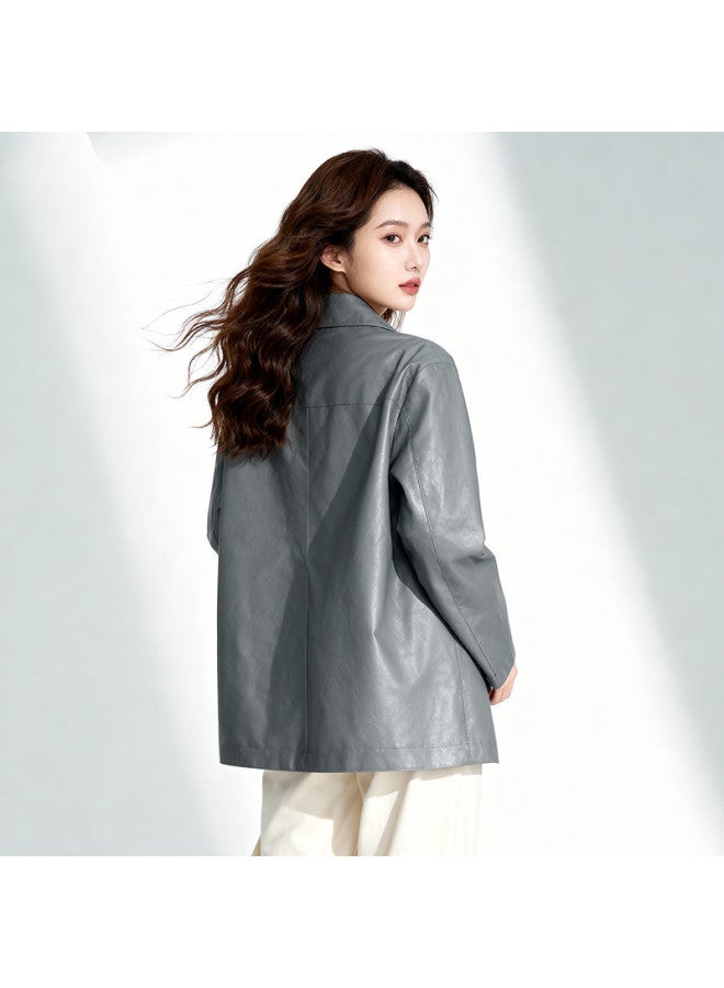 Fapai Autumn Casual Loose Women's Genuine Leather Jacket Women's Sheepskin Jacket - Image 5