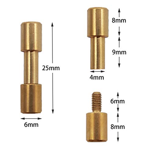 FOIBURELY 10 sets of brass bracket bolt fasteners tactical lock rivets, knife DIY tool handle fastener revision, EDC knife screw(Head Diameter 6 mm) - Image 2
