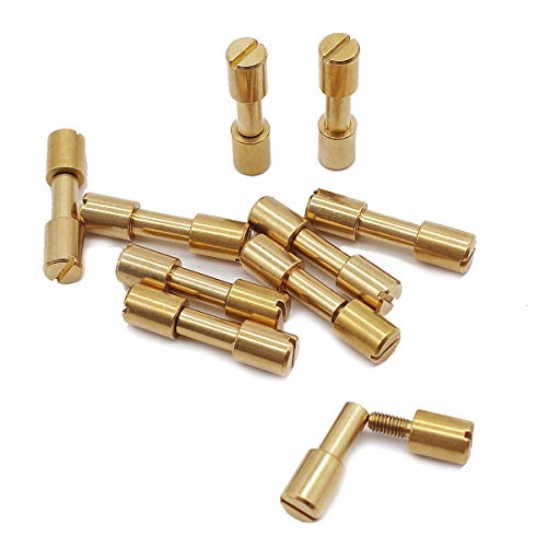 FOIBURELY 10 sets of brass bracket bolt fasteners tactical lock rivets, knife DIY tool handle fastener revision, EDC knife screw(Head Diameter 6 mm) - Image 1