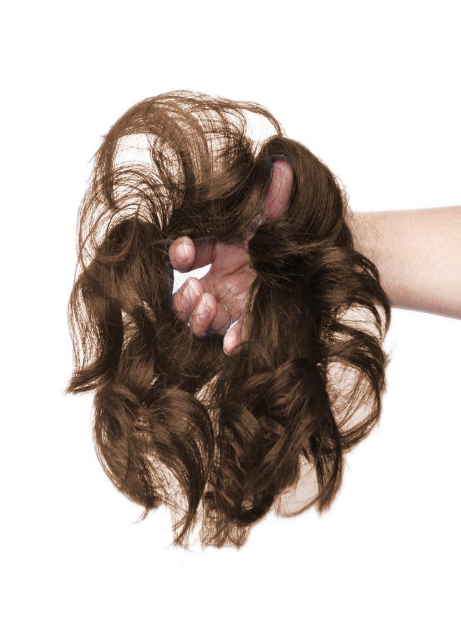 كابيلو تسريحة شعر كابيلو المرفوعة والمزينة بخصلات شعر مموجة، تسريحات شعر للعرائس، كعكة فوضوية (بني متوسط) - Image 4