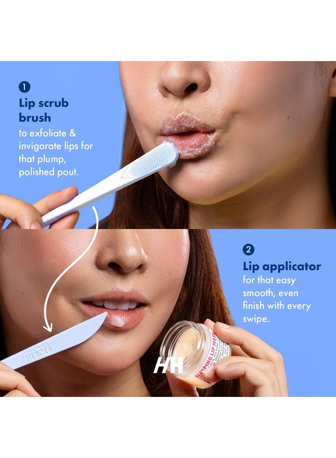 Handmade Heroes Lip Scrub, Reusable Lip Exfoliator - Gentle Exfoliant, Use with Sugar Lip Polish and Lip Exfoliator Scrubber for Chapped and Dry Lips 2pc - Image 3