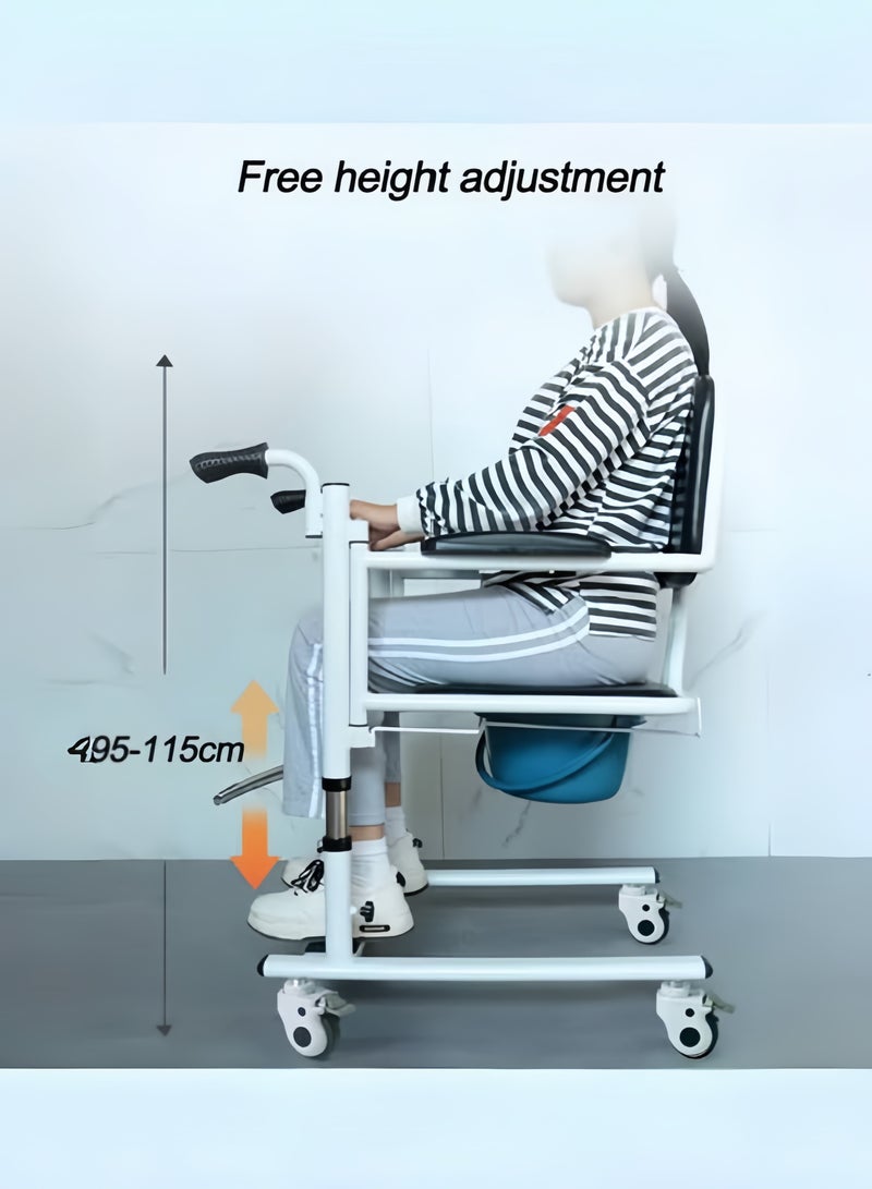 مصعد هيدروليكي للمريض - ارتفاع قابل للتعديل مع مقعد منقسم بزاوية 180 درجة، متحرك وقابل للرفع، مثالي للمرضى ذوي الإعاقة الحركية، متعدد الوظائف للاستخدام في الحمام - Image 2