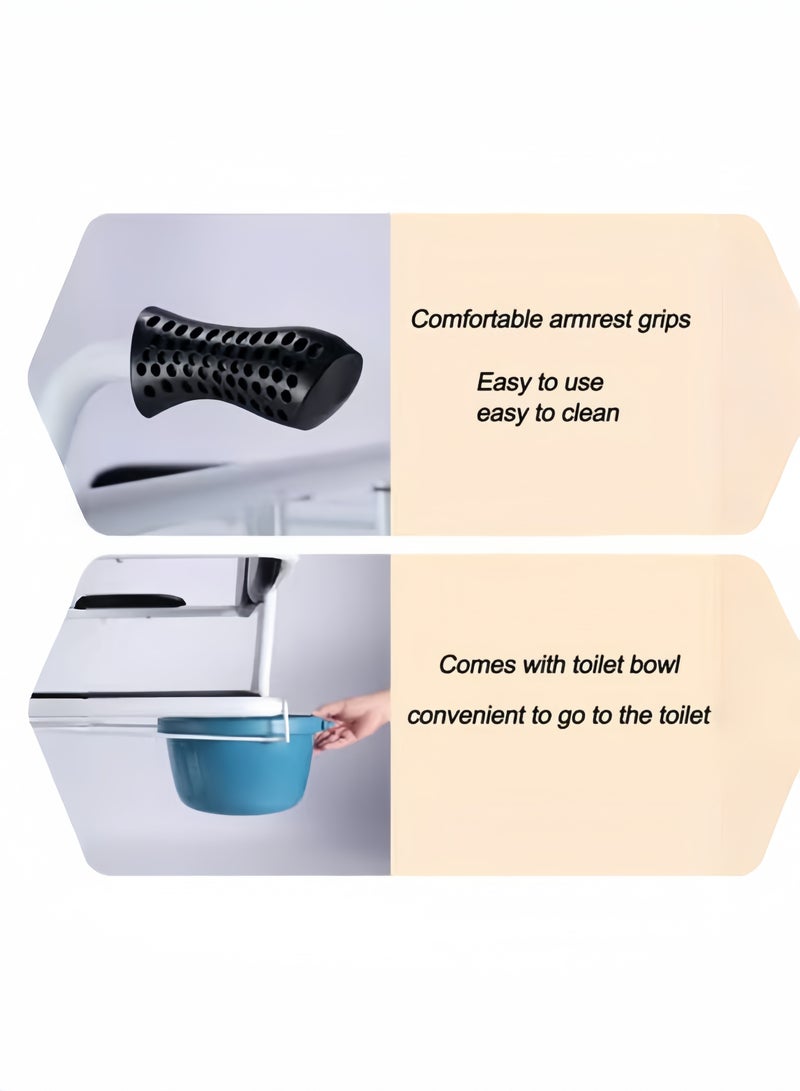 مصعد هيدروليكي للمريض - ارتفاع قابل للتعديل مع مقعد منقسم بزاوية 180 درجة، متحرك وقابل للرفع، مثالي للمرضى ذوي الإعاقة الحركية، متعدد الوظائف للاستخدام في الحمام - Image 3