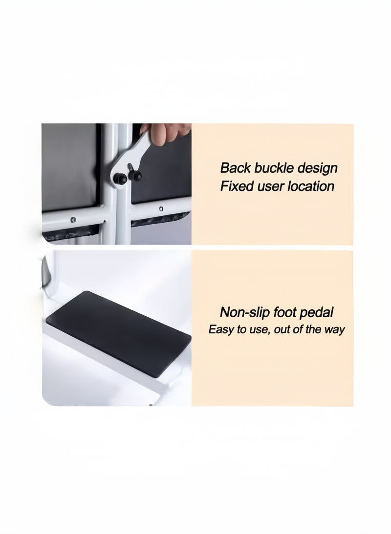 مصعد هيدروليكي للمريض - ارتفاع قابل للتعديل مع مقعد منقسم بزاوية 180 درجة، متحرك وقابل للرفع، مثالي للمرضى ذوي الإعاقة الحركية، متعدد الوظائف للاستخدام في الحمام - Image 5