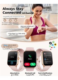 ibsun 1.8'' Smart watch for Women with Bluetooth Call,Heart Rate ,Sleep Monitor,IP68 Waterproof, (English only, no Arabic)  - Image 2