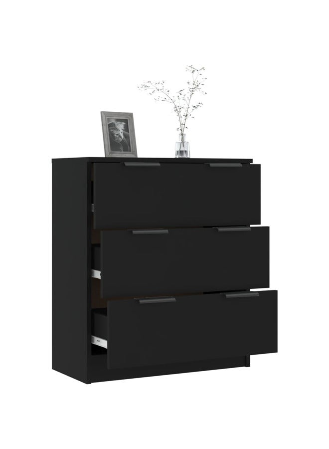 vidaxl Sideboard Black 60x30x70 cm Engineered Wood 811071 - Image 3