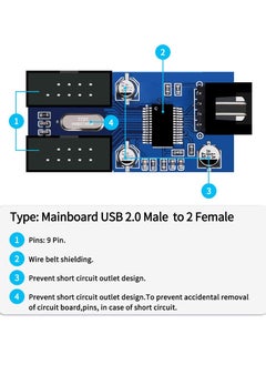 SANMUGEED Motherboard USB 2.0 9pin Header 1 to 2 Extension Hub Splitter Adapter - Converter MB USB 2.0 Female to 2 Female - 30CM Cable USB 9-pin Internal Cable 9 pin Connector Adapter Port Multiplier  - Image 4