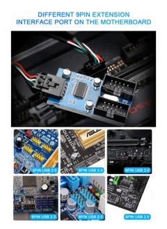 SANMUGEED Motherboard USB 2.0 9pin Header 1 to 2 Extension Hub Splitter Adapter - Converter MB USB 2.0 Female to 2 Female - 30CM Cable USB 9-pin Internal Cable 9 pin Connector Adapter Port Multiplier  - Image 5