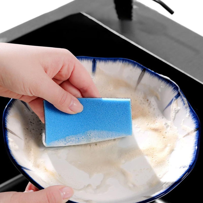 كابيلوك إسفنجة مطبخ مزدوجة الوجهين كاشطة سميكة لتنظيف الأطباق، قابلة لإعادة الاستخدام، لا تتساقط، منزلية لتنظيف الأواني والوعاء، وإزالة الصدأ عند غسل الصحون - Image 4
