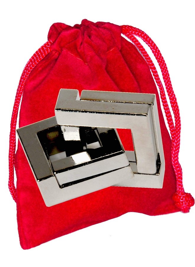 Deluxe Games and Puzzles VERSAINSECT a Cast Metal Brain Teaser Puzzle Level 6 Difficulty Rating Bonus Red Velveteen Drawstring Pouch Bundled Items  - Image 4