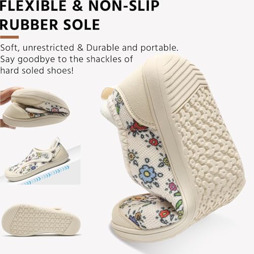 CJROSM Comfortable Wide Diabetic Shoes for Women Mes,Barefoot House Shoes Slippers for Women Indoor Outdoor,Adjustable Zero Drop Edema Shoe for Neuropathy, Breathable Nursing Shoe Wide Width Casual Sneakers - Image 5