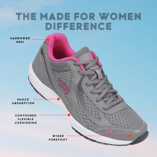 Ryka Womens Dash 3 Walking Shoe, Grey/Pink, 8.5 US - Image 5