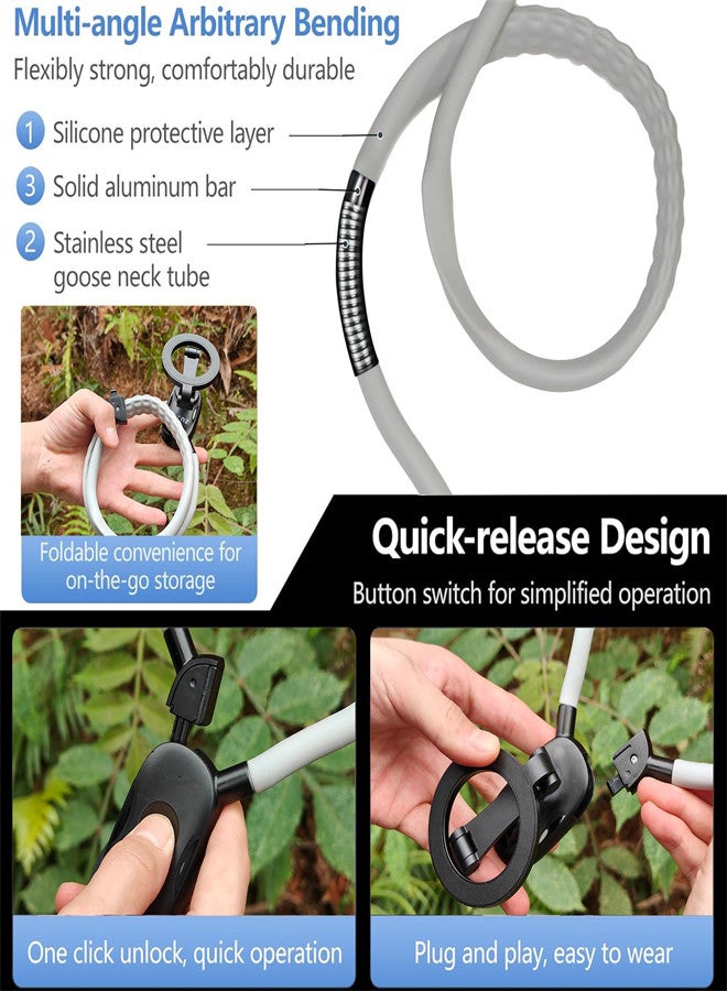 KASTWAVE Magnetic Neck Phone Mount, Phone Neck Holder for Bed, Hand Free Flexible Phone Stand, Neck Phone Holder POV/Vlog, Cell Phone Neck Holder for iPhone 15 14 13 12 Series - Image 2