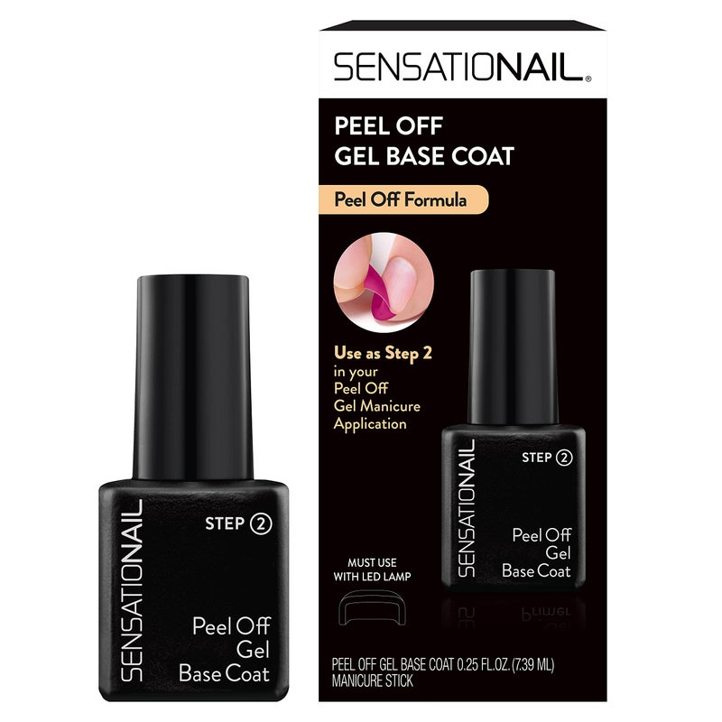 Sensationail Peel Off Formula Gel Nail Polish Base Coat Refill, Clear, 0.25 Fl Oz - Image 1