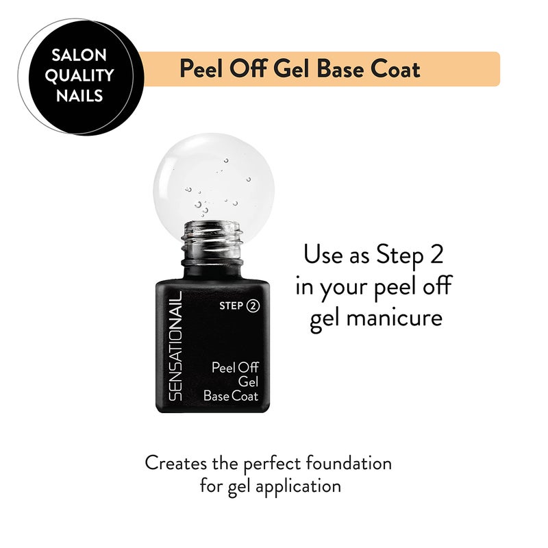 Sensationail Peel Off Formula Gel Nail Polish Base Coat Refill, Clear, 0.25 Fl Oz - Image 2