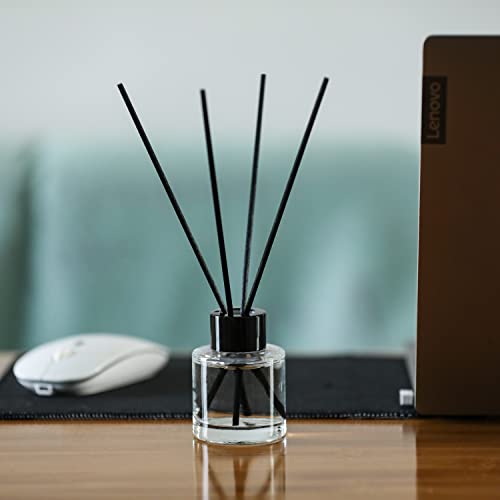 Agidea 4PCS Refillable Fragrance Glass Diffuser Bottles with 20pcs Reeds Sticks & Black Caps & Funnel, Diffuser Jars for Home Oil Fragrance Decoration Girl Women Gift (50ML) - Image 4