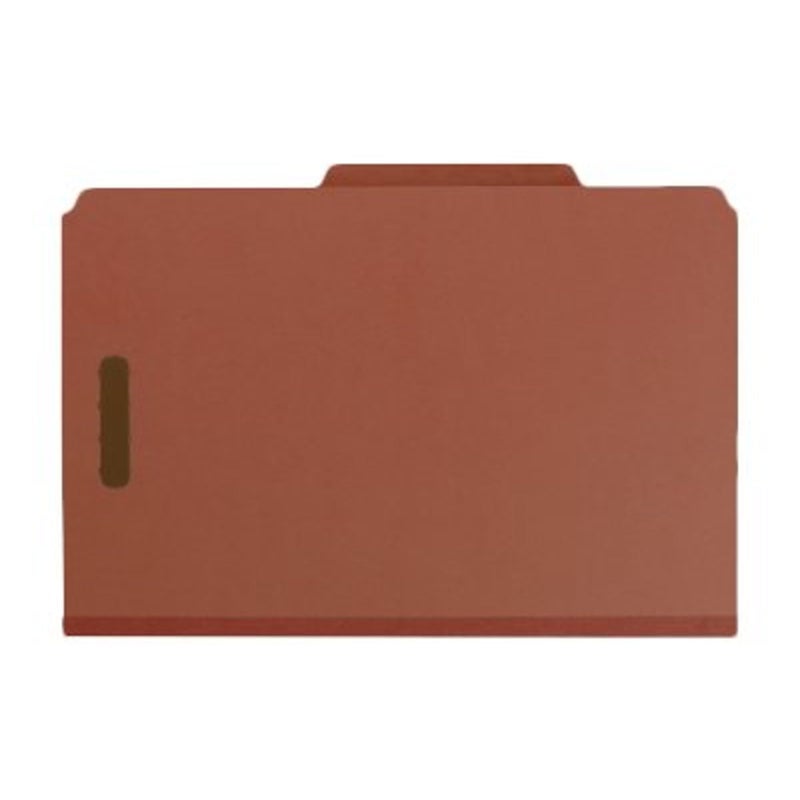 Smead 100% Recycled Pressboard Classification File Folder, 2 Dividers, 2" Expansion, Legal Size, Red, 10 per Box (19023) - Image 4