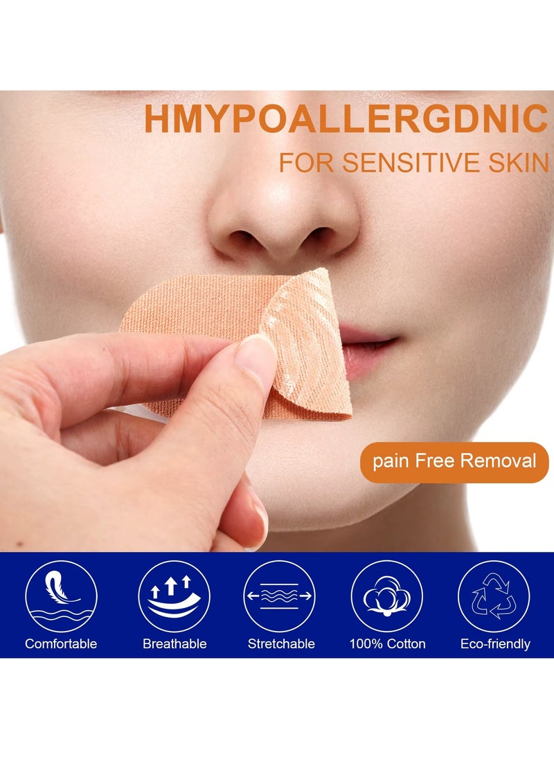 Elaimei 42 Pcs Micropore Tape Mouth Tape Sleep Strips Soft and Comfortable Gentle and Secure Adhesive Mouth Strips Nose Breathing Anti Snoring Better Breathing Oduor Free Sleep Strip Mouths Tape Beige  - Image 4