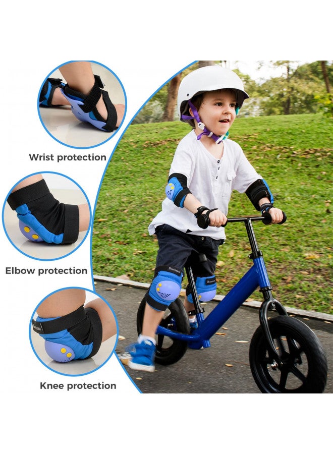 BOSONER Kids/Youth Knee Pads Elbow Pads Wrist Guards Set for 3-15 Years, Child Protective Gear Set for Roller Skates, Cycling, BMX Bike, Skateboard, Inline Skating, Scooter Riding Sports - Image 2