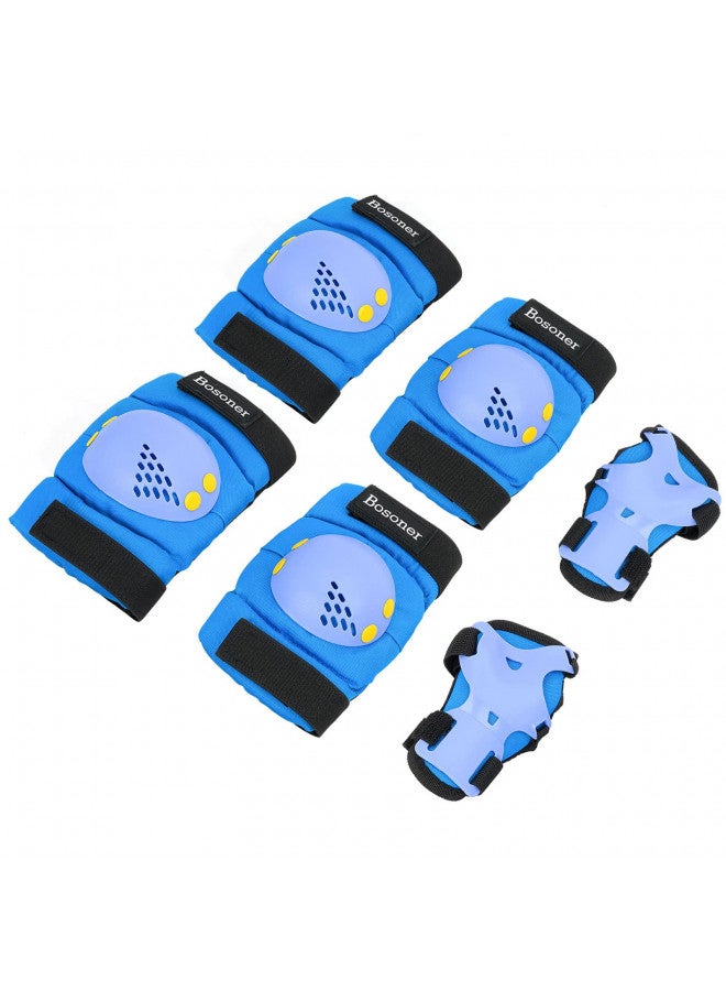 BOSONER Kids/Youth Knee Pads Elbow Pads Wrist Guards Set for 3-15 Years, Child Protective Gear Set for Roller Skates, Cycling, BMX Bike, Skateboard, Inline Skating, Scooter Riding Sports - Image 1