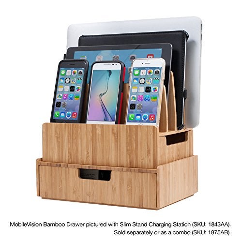 Mobilevision Bamboo Drawer, Stackable Storage Solution for office products pens, pencils, scissors, notepads, business cards and more - Image 5