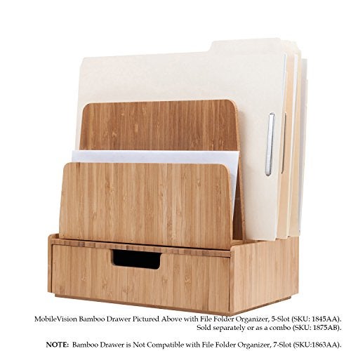 Mobilevision Bamboo Drawer, Stackable Storage Solution for office products pens, pencils, scissors, notepads, business cards and more - Image 4