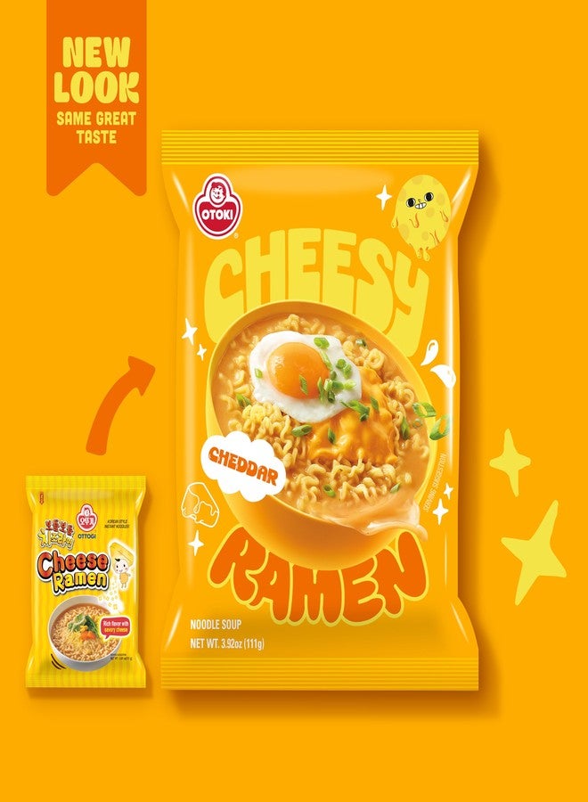 Ottogi أوتوكي رامين بالجبنة - نكهة الشيدر | غير حار، كريمي ولذيذ نودلز كورية سريعة التحضير (4 عبوات، 15.66 أونصة)  - Image 2