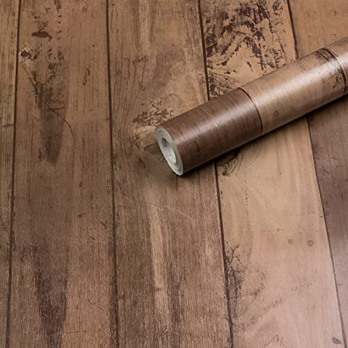 RedChimes Self Adhesive Waterproof Wallpaper PVC Vinyl Wall Stickers Furniture Wall Kitchen Bedroom Leaving Room (45 x 304 cm) (Brown Wooden Plank) - Image 5