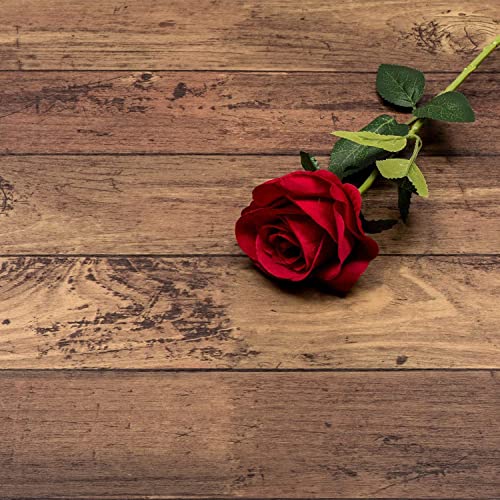 RedChimes Self Adhesive Waterproof Wallpaper PVC Vinyl Wall Stickers Furniture Wall Kitchen Bedroom Leaving Room (45 x 304 cm) (Brown Wooden Plank) - Image 2
