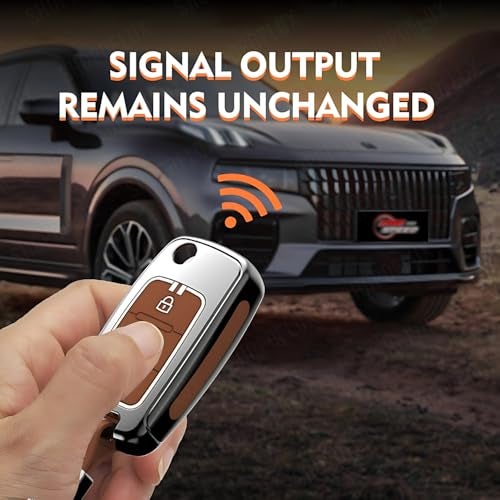 SHOPOFLUX Metal Key Cover Compatible for Skoda & Volkswagen Cars Octavia, Laura, Superb, Fabia, Rapid, Polo, Vento, Jetta, Ameo, Passat 3 Button Flip Key (Brown Silicone) - Image 3