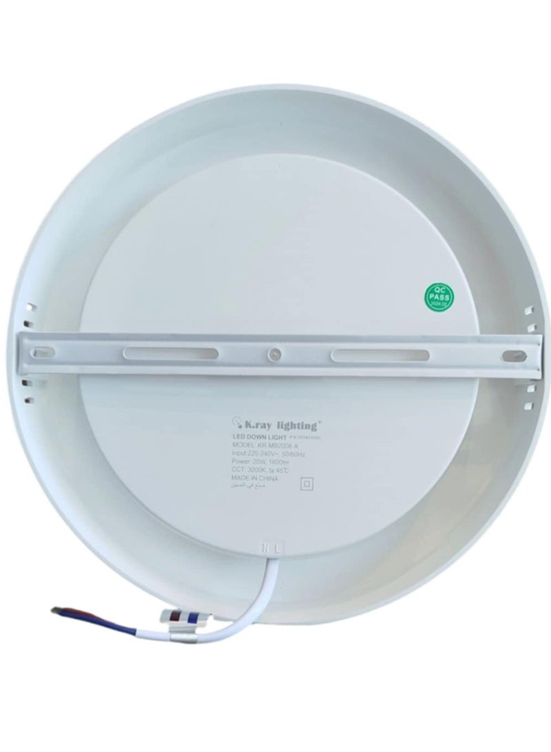 Kray LED Panel Light Round 20W Light for Ceiling, Highly Efficient 6500K Super Bright - Image 3