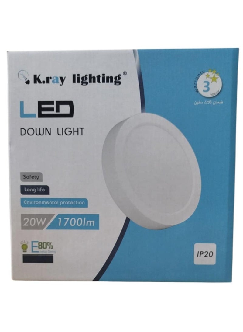 Kray LED Panel Light Round 20W Light for Ceiling, Highly Efficient 6500K Super Bright - Image 4