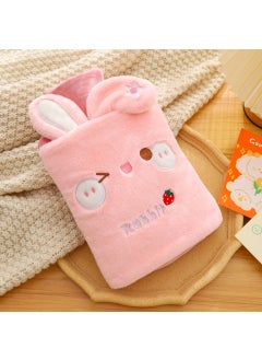 Generic Thickened Winter Rabbit Ears Hot Water Bag Pink 