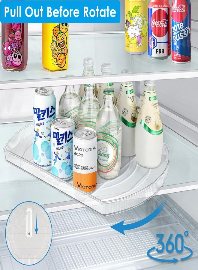 FIRJOY Lazy Susan Turntable for Refrigerator, Square Turntable Organizer for Fridge Cabinet, Pantry, Countertop | 16.5" x 11.1" (Rectangle 2 Pack - Clear) - Image 4