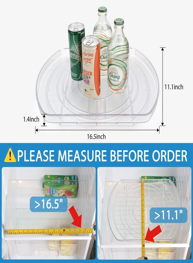 FIRJOY Lazy Susan Turntable for Refrigerator, Square Turntable Organizer for Fridge Cabinet, Pantry, Countertop | 16.5" x 11.1" (Rectangle 2 Pack - Clear) - Image 2