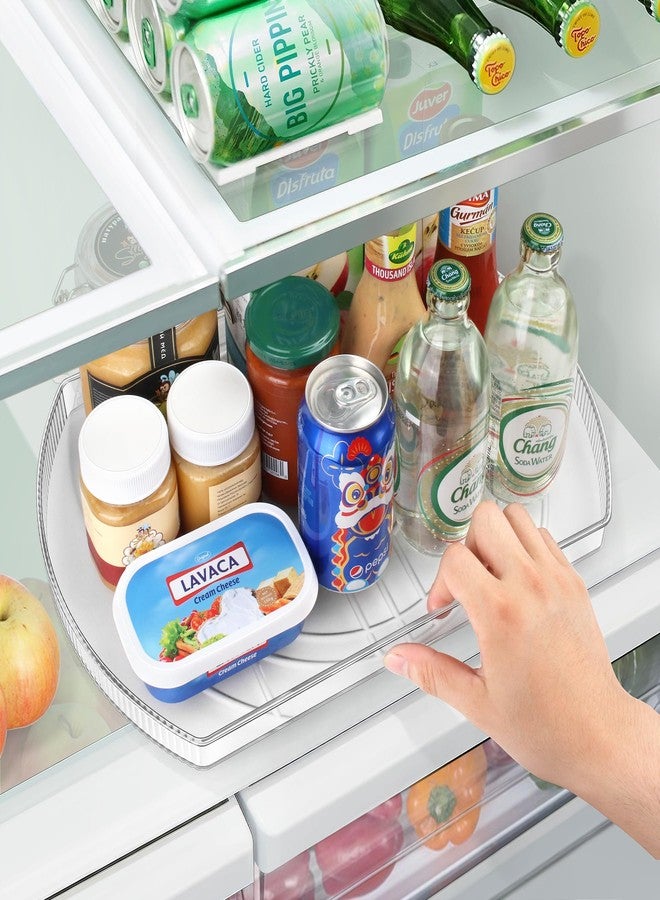 FIRJOY Lazy Susan Turntable for Refrigerator, Square Turntable Organizer for Fridge Cabinet, Pantry, Countertop | 16.5" x 11.1" (Rectangle 2 Pack - Clear) - Image 3